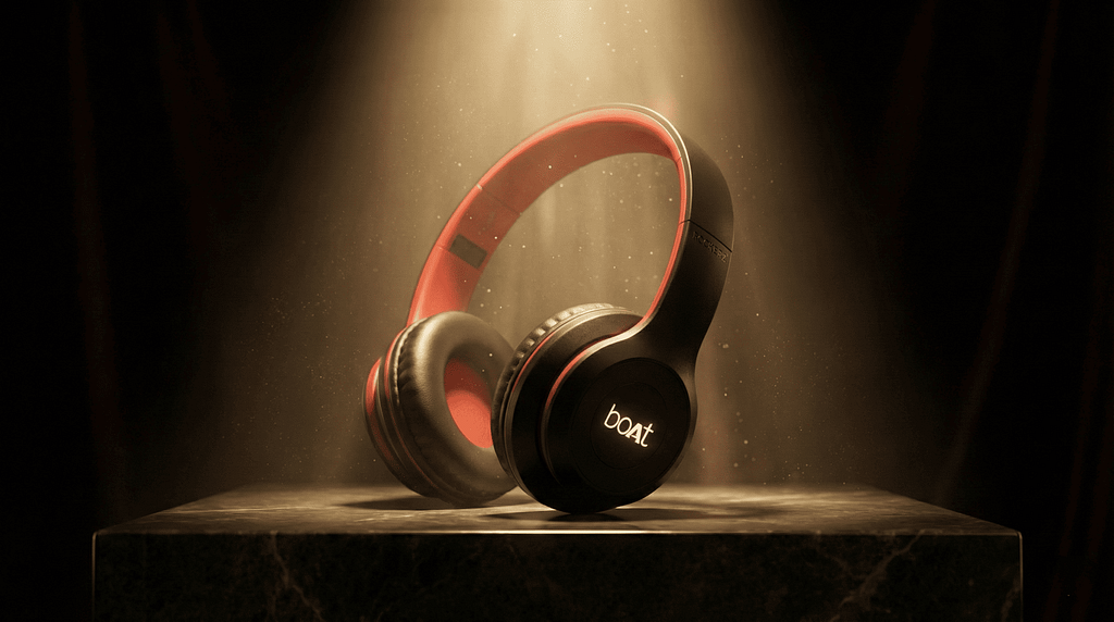boAt Headphone on podium with foucsed light - hero shot